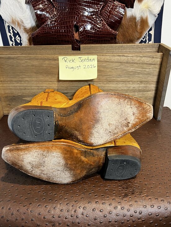 Full Custom Butter Scotch Full Quill Ostrich Cowboy Boots in Men\'s Size 11D main image 7